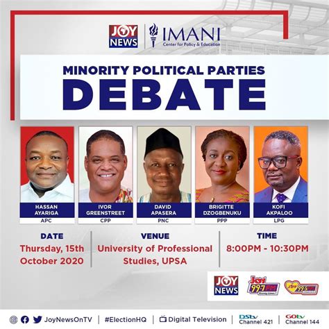 Coming Up All Set For Joynews Imani Africa Minority Political Parties