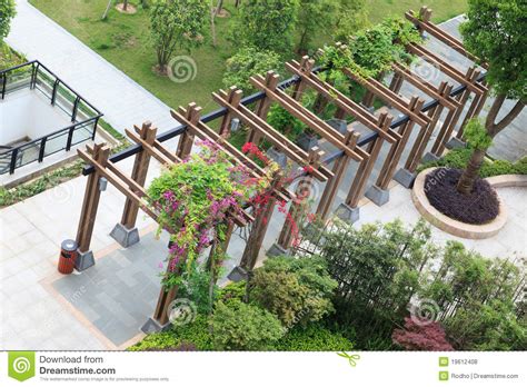 Wooden Open Pavilion Stock Photo Image Of Passage Lawn 19612408