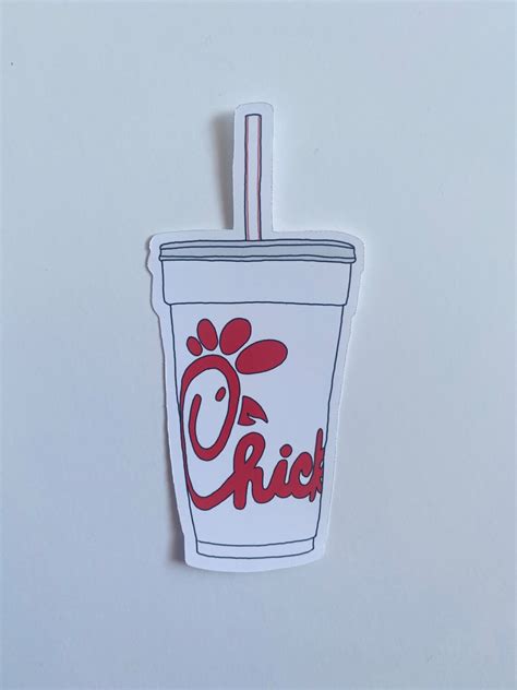 Chick Fil A Cup Sticker Fast Food Sticker For Laptop Etsy Uk