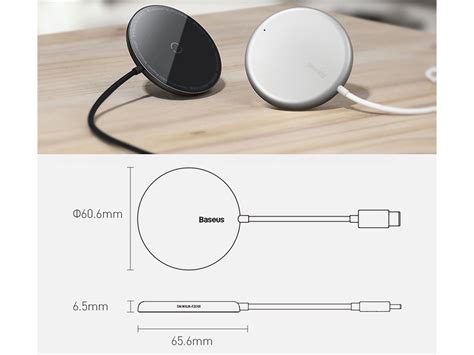 شارژر وایرلس مگنتی بیسوس مدل Simple Mini Magnetic Wireless Charger WXJK