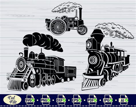 Locomotora De Tren Svg1 Tren Svg Máquina De Vapor Etsy México