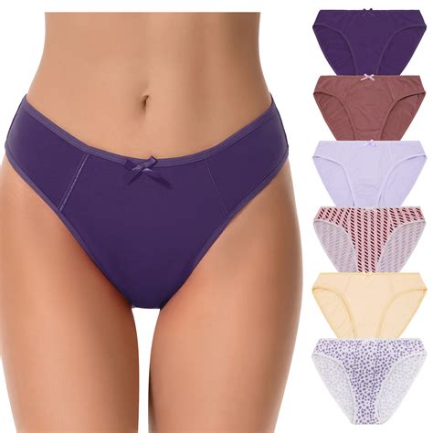 Curve Muse Womens Cotton Bikini Briefs Mid Waist Underwear Panties Pack PACKA XXL