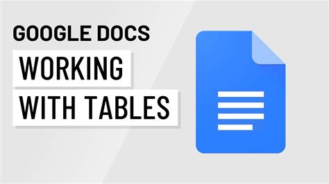 Google Docs Working With Tables YouTube