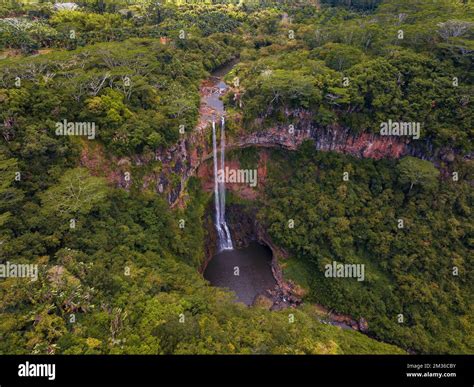 Chamarel Waterfall in Mauritius with riviere du Cup in Riviere noire