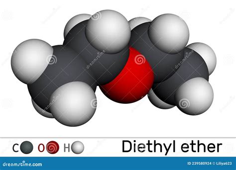 Diethyl Ether Molecule 3d Molecular Structure Ball And Stick Model Structural Chemical