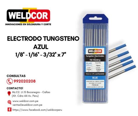 ELECTRODO TUNGSTENO AZUL Weldcor