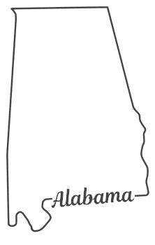 Alabama State Map Outline