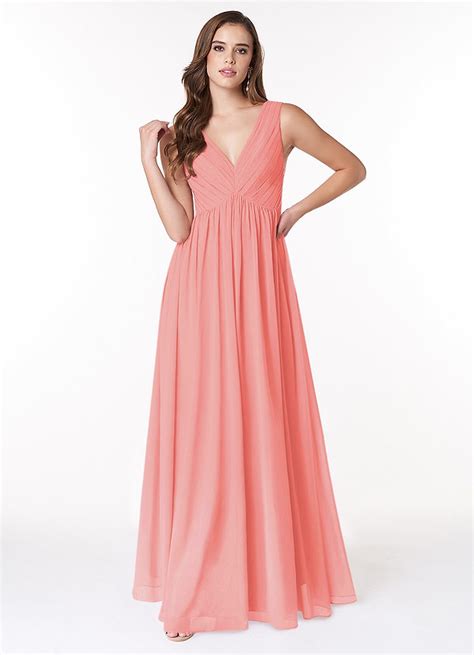 Azazie Ranvie Coral Bridesmaid Dresses Azazie