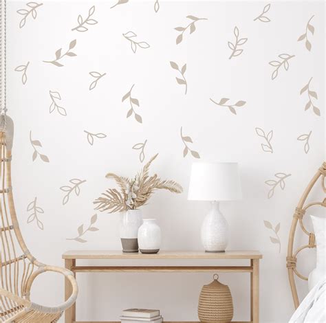 Leaf Wall Decals Botanical Leaves Wall Stickers Boho Room Decor Tree