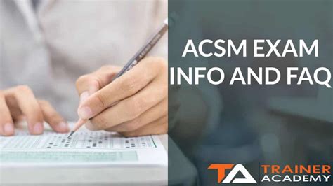 ACSM Exam Info And FAQ ACSM Test Prep