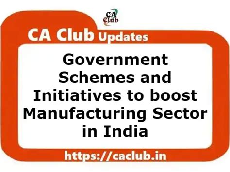 Government Schemes And Initiatives To Boost Manufacturing Sector In India Fintax Blog