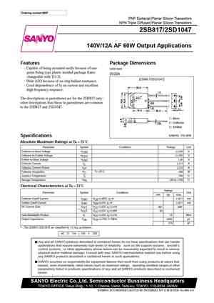 2SD1047 Datasheet and Replacement, Transistor Equivalent Finder, Cross ...