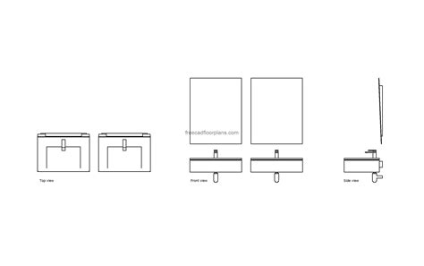 Commercial Bathroom Sink Free Cad Drawings