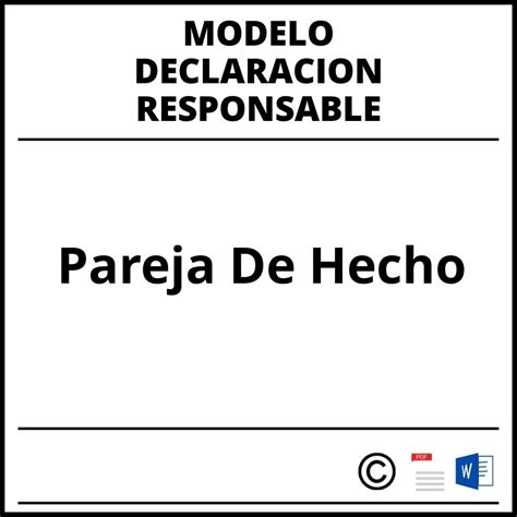 Modelo Declaracion Responsable Pareja De Hecho