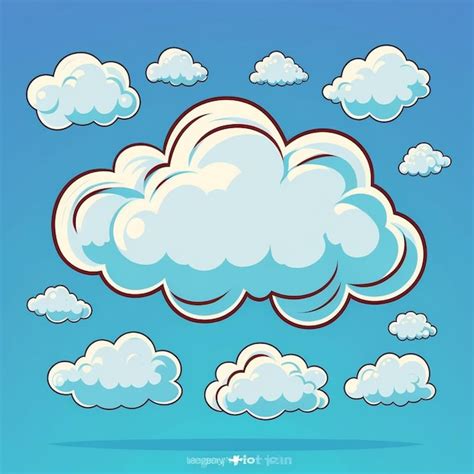 Premium Photo Cartoon Weather Clouds Rain Snow Elements Heavenly