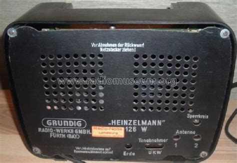 Heinzelmann 126W Radio Grundig Radio Vertrieb RVF Radiowerke Fürth