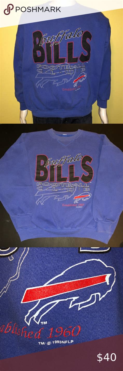 Vintage Buffalo Bills Crewneck Sweatshirt In 2020 Crew Neck