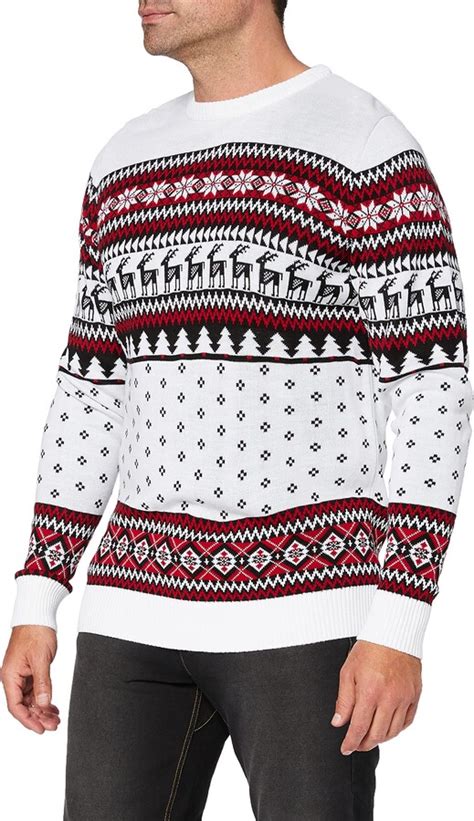 British Christmas Jumpers Mens Classic Fairisle Christmas Jumper White