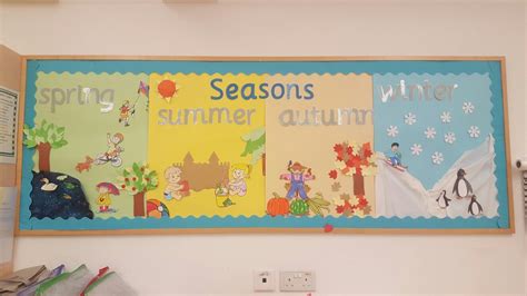 Seasons Theme Board Kindergarden Activities Preschool Crafts Easy