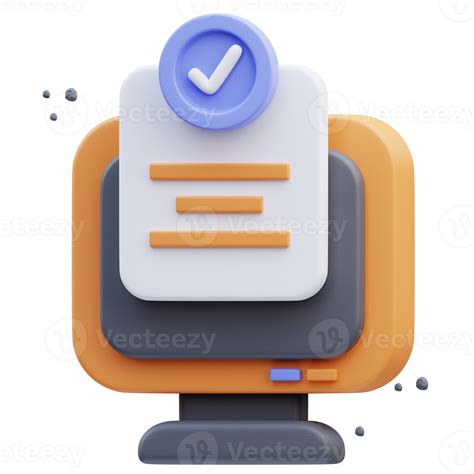 3d Rendering Of Cute Icon Illustration Monitor File Approved 10175288 PNG