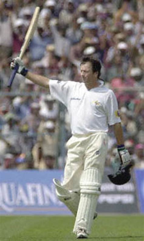 Steve Waugh Celebrates His Century Against India