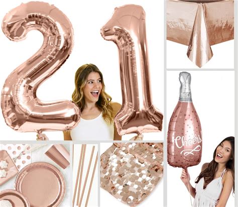 Rose Gold 21st Birthday Decorations 21st Mylar Balloon Rose Etsy