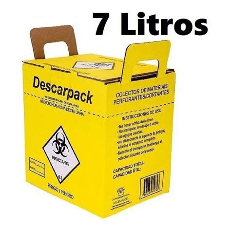 Caixa Coletora 7l Perfurocortante Agulha Descarpack C Nf Shopee Brasil