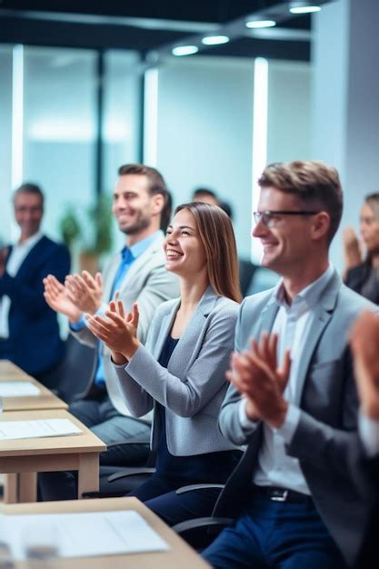 Premium AI Image Business People Clapping Hands After A Presentation