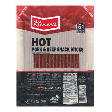 7 2 Oz Hot Snack Sticks Klement S