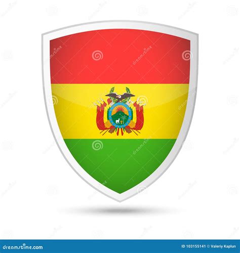 Bolivia Flag Vector Shield Icon Stock Illustration - Illustration of ...