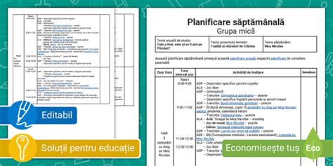 FREE Moș Nicolae Model de planificare săptămânală grupa mică