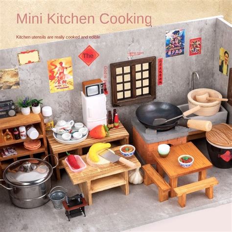 Chinese Style Mini Kitchen Can Really Cook Full Set Of Etsy