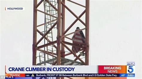 Half Naked Man Arrested For Climbing A 200 Foot Crane In California Daily Mail Online