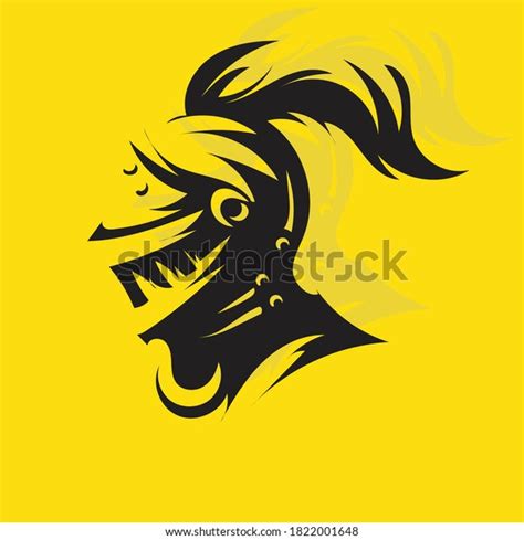 Knight Head Silhouette E Sport Logo Stock Vector Royalty Free