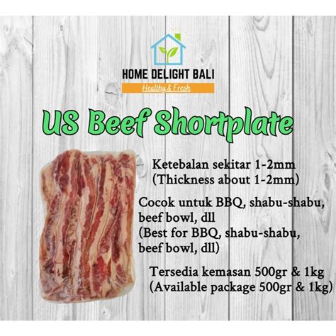 Jual Us Beef Shortplate Slicedshabu Shabu 1kg Frozen Meat Shopee