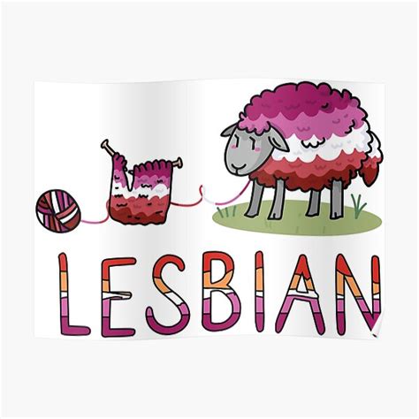 Cute Lesbian Fluffy Sheep Cartoon Vector Illustration Motif Set Poster For Sale By Limolida