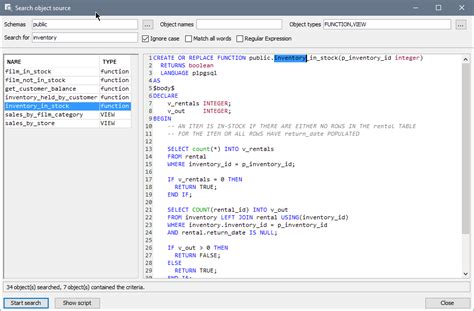 SQL Workbench J Search Object Source