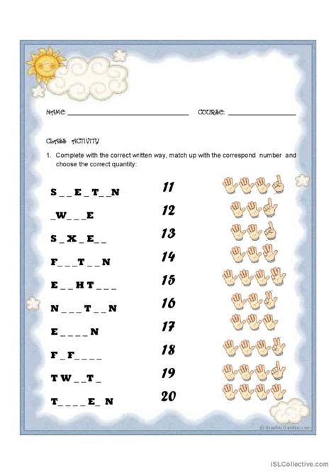 Numbers To English Esl Worksheets Pdf Doc Worksheets Library