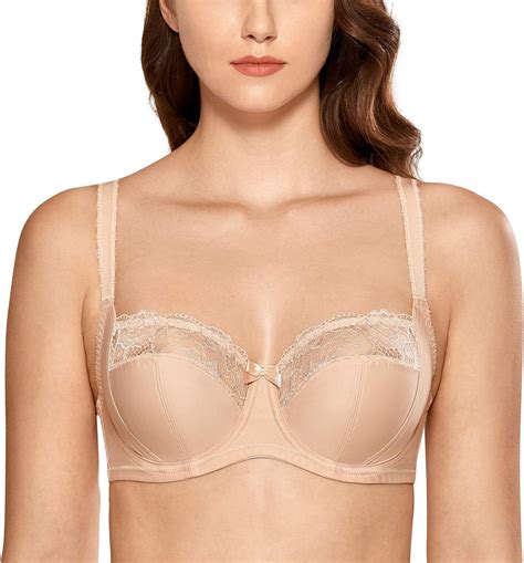 Delimira Brasier De Encaje Para Mujer Talla Grande No Acolchado