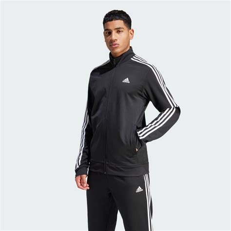 Men S Clothing Essentials Warm Up 3 Stripes Track Jacket Black