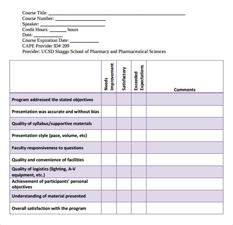 FREE 11 Sample Program Evaluation Forms In PDF