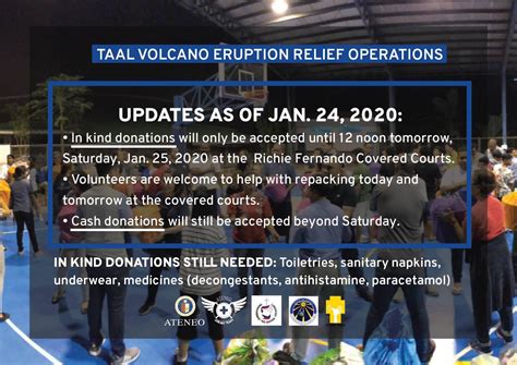 Taal Volcano Eruption Relief Operations – Ateneo Alumni Association