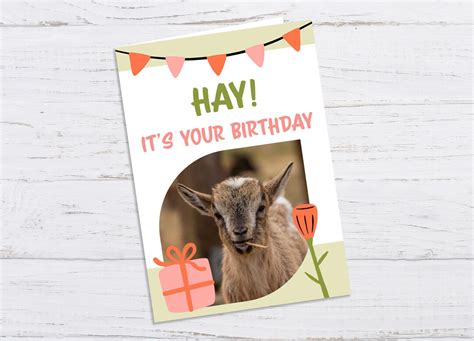 Goat Birthday Card, Goat Birthday Card Printable, Farm Birthday Card ...