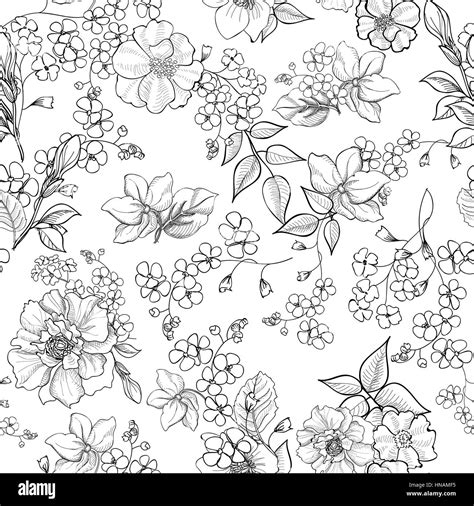 Floral Seamless Background Decorative Flower Pattern Floral Seamless