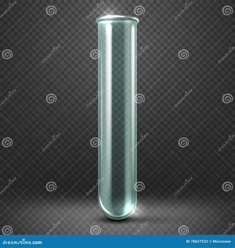 Realistic Vector Empty Glass Test Tube Template Isolated On Transparent
