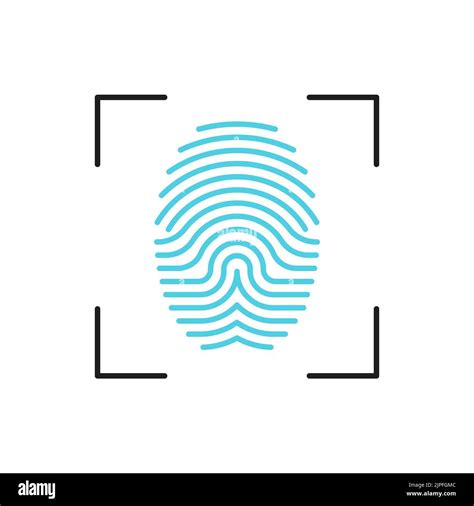 Umrisssymbol Der Fingerabdruckscanner Technologie Biometrische