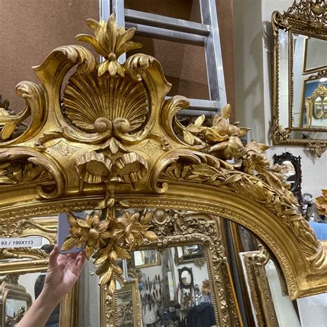 Proantic Miroir Louis XVI De Cheminée Ref4893 190x113 Cm