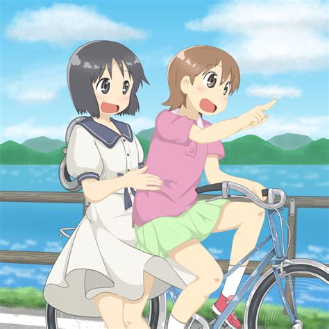 Safebooru 2girls Absurdres Aioi Yuuko Akabeco Yukko Bicycle Black