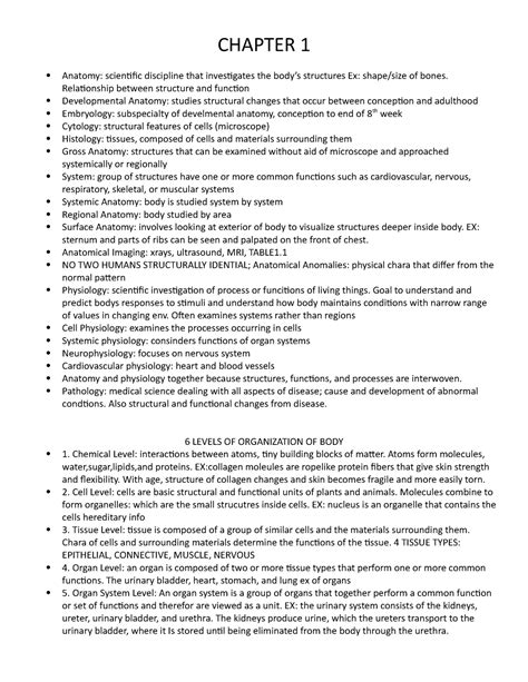 Chapter 1 Summary Seeley S Anatomy And Physiology CHAPTER 1 Studocu