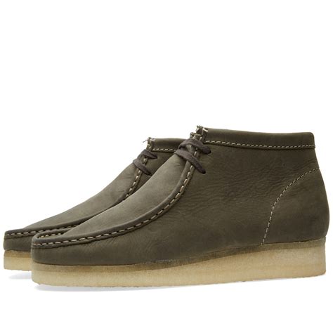 Clarks Originals Wallabee Boot Dark Green Leather End Us